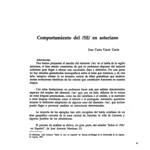 Comportamiento del /SE/ en asturiano