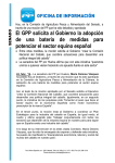 El GPP solicita al Gobierno la adopción de una batería de medidas