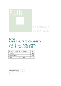 Bases Nutricionales y Dietética Aplicada Castellano 11-12