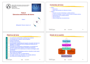 Tema 2 Estructura electrónica del átomo Contenidos del tema