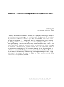 Obviación y control en los complementos de subjuntivo e infinitivo