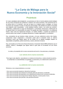 “La Carta de Málaga para la Nueva Economía y la Innovación Social”