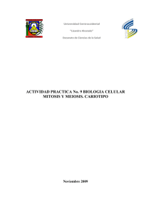 ACTIVIDAD PRACTICA No. 9 BIOLOGIA CELULAR MITOSIS Y