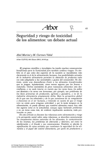 Seguridad y riesgo de toxicidad de los alimentos: un - Arbor