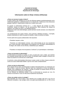 Información sobre la Gripe virósica (Influenza)