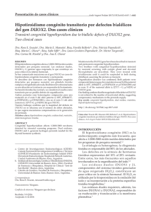 Hipotiroidismo congénito transitorio por defectos bialélicos del gen