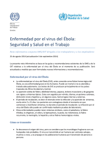 Enfermedad por el virus del Ébola: Seguridad y Salud en el