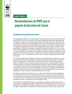 Recomendaciones de WWF para el paquete de decisiones de Cancún