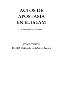 ACTOS DE APOSTASÍA EN EL ISLAM