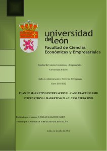Plan de Marketing Internacional. Caso RMD - buleria