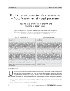 El zinc como promotor de crecimiento y fructificación en el nogal