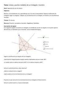 Líneas y puntos notables de un triángulo- Incentro
