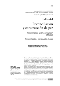 Reconciliación y construcción de paz - Revistas UPB