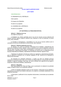 Ley que Regula la Publicidad Estatal N° 28874.