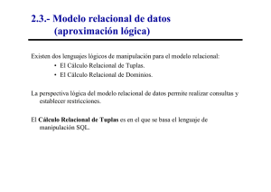 2.3.- Modelo relacional de datos (aproximación lógica)