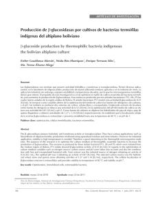 Producción de β-glucosidasas por cultivos de bacterias termófilas