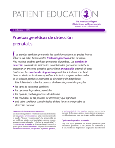 Patient Education Pamphlet, SP165, Pruebas genéticas de