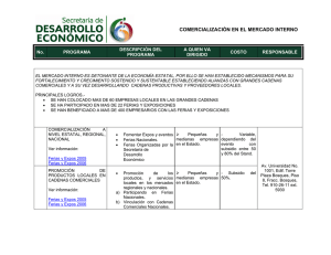 comercializaci&oacute;n en el mercado interno