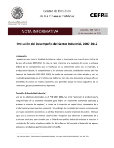 Evolución del Desempeño del Sector Industrial, 2007-2012