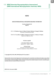1.1. MINI Entrevista Neuropsiquiátrica Internacional (MINI