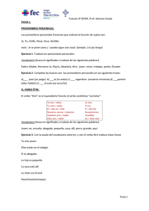 Francés 3º DIVER. Prof. Antonio Uceda Ficha 1 FICHA 1