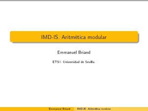IMD-IS. Aritmética modular
