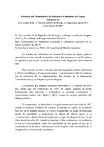 Palabras del Viceministro de Relaciones Exteriores del Japón