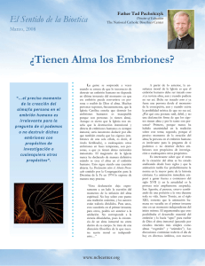¿Tienen Alma los Embriones? - National Catholic Bioethics Center