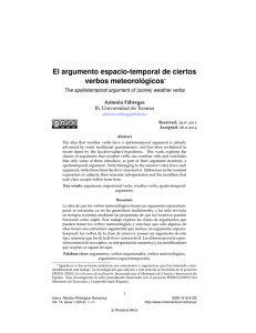 El argumento espacio-temporal de ciertos verbos - Munin