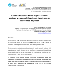 La comunicación de las organizaciones sociales y sus