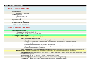 Clasificación general de la oración