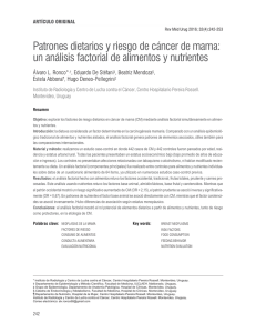 Patrones dietarios y riesgo de c&aacute;ncer de mama: un an&aacute;lisis factorial