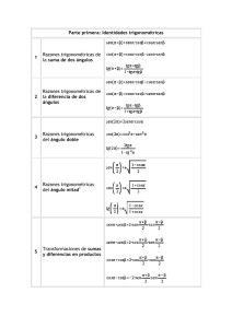 fórmulas trigonométricas