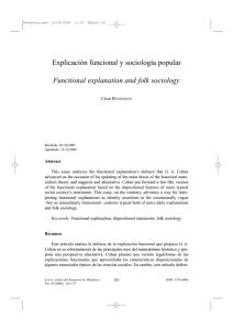 Explicación funcional y sociología popular