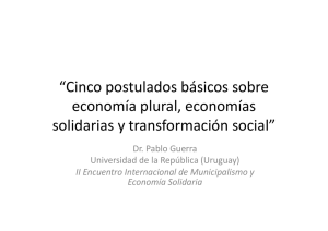 “Cinco postulados básicos sobre economía plural, economías