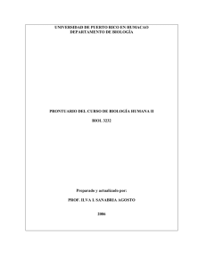 1. Biol Prontuario PDF/BIOL 3232 BIOLOGIA HUMANA II
