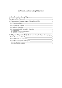 La Filosofía Analítica: Ludwig Wittgenstein La Filosofía Analítica
