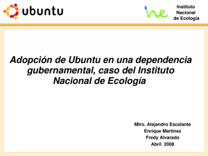 Ubuntu en el escritorio, INE - Instituto Nacional de Ecología y
