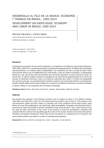 DESARROLLO AL FILO DE LA NAVAJA: ECONOMÍA Y TRABAJO