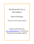 superación de la metafísica