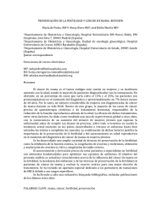 PRESERVACIÓN DE LA FERTILIDAD Y CÁNCER DE