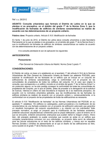 Consulta urban&iacute;stica que formula el Distrito de Latina en la que se