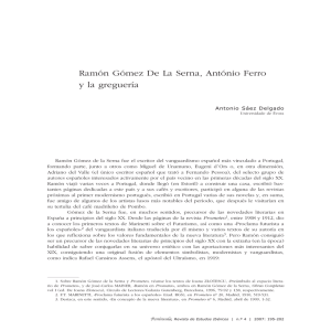 Ram&oacute;n G&oacute;mez De La Serna, Ant&oacute;nio Ferro y la greguer&iacute;a