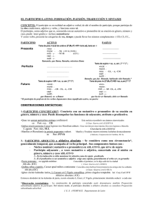 el participio latino. formación, flexión, traducción y