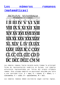 Los números romanos (matemáticas)