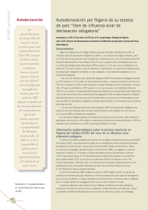 Autodeclaración por Nigeria de su estatus de país “libre de