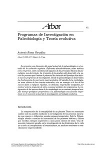 Programas de Investigación en Paleobiología y Teoría evolutiva