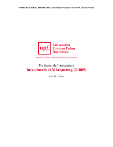 UPF PDA INTRODUCCIÓN AL MARKETING