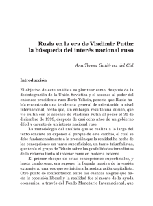 Rusia en la era de Vladimir Putin - Revista Mexicana de Política