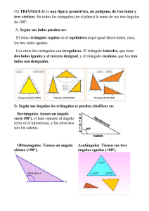 Un TRIÁNGULO es una figura geo tres vértices. En todos los